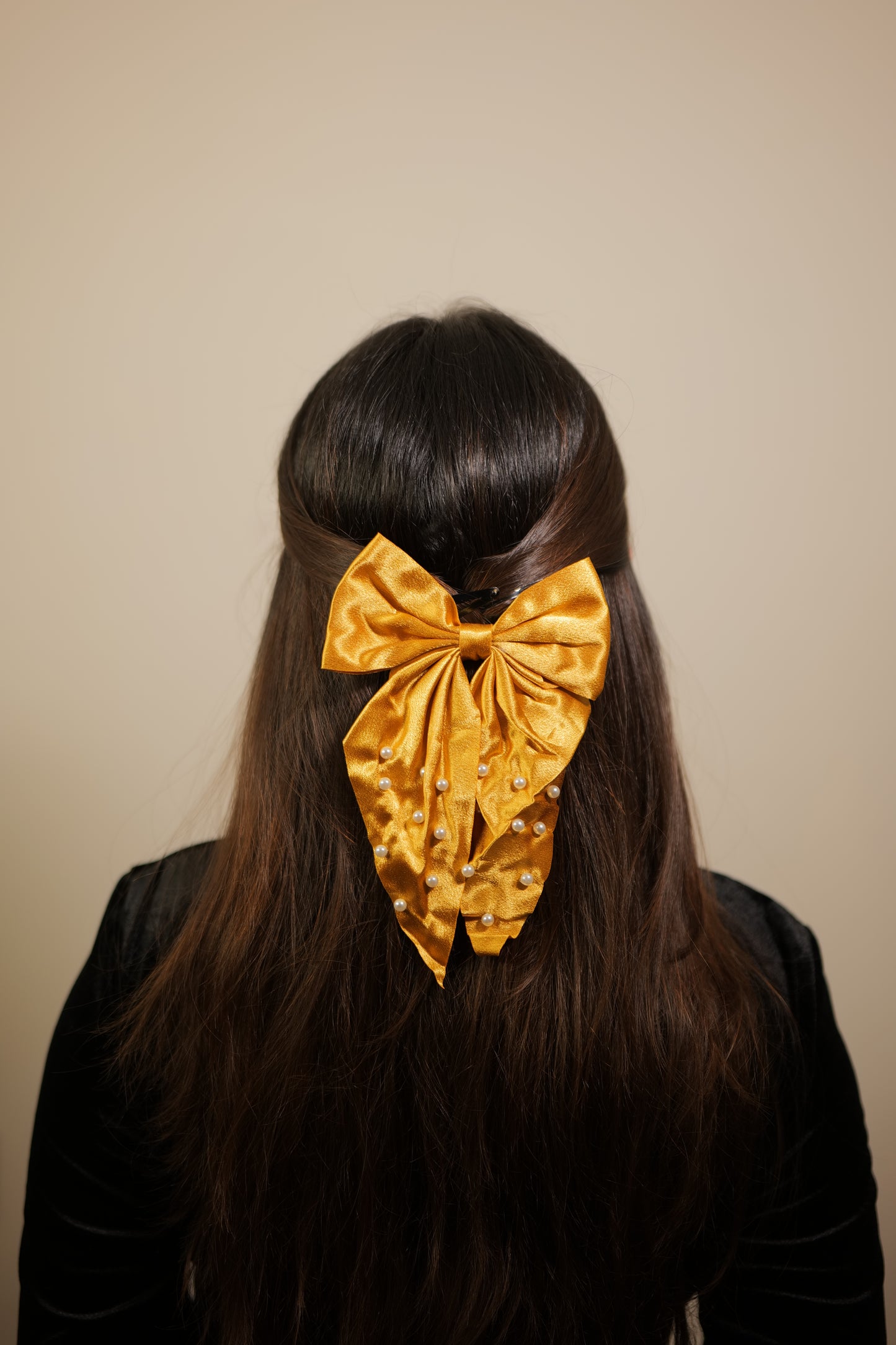 Yellow Pearly Bow